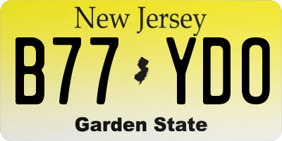 NJ license plate B77YDO