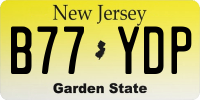 NJ license plate B77YDP