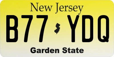 NJ license plate B77YDQ