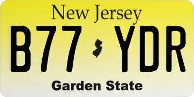 NJ license plate B77YDR
