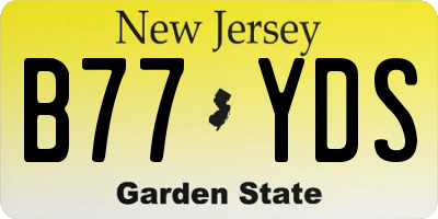 NJ license plate B77YDS