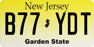 NJ license plate B77YDT