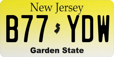 NJ license plate B77YDW