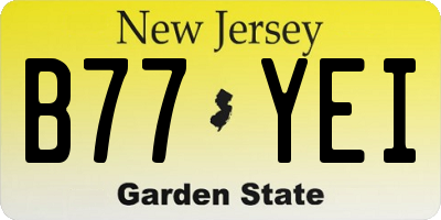 NJ license plate B77YEI