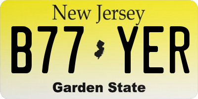 NJ license plate B77YER