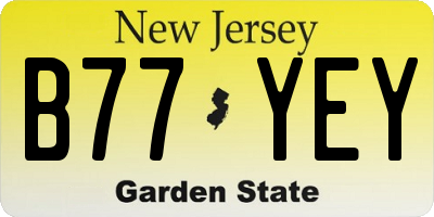 NJ license plate B77YEY