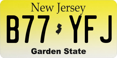 NJ license plate B77YFJ