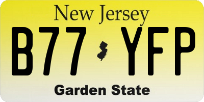 NJ license plate B77YFP