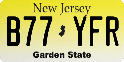 NJ license plate B77YFR
