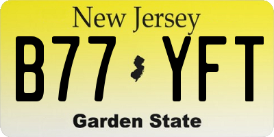 NJ license plate B77YFT