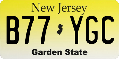 NJ license plate B77YGC
