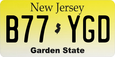 NJ license plate B77YGD