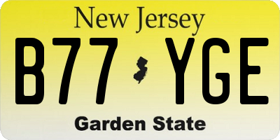 NJ license plate B77YGE