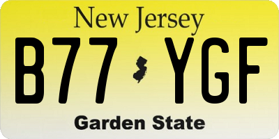 NJ license plate B77YGF