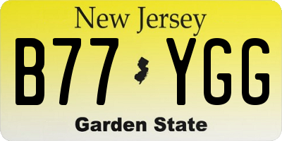 NJ license plate B77YGG