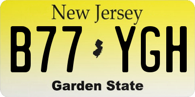 NJ license plate B77YGH