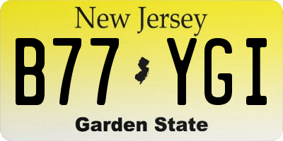 NJ license plate B77YGI