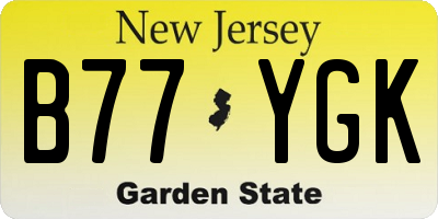 NJ license plate B77YGK