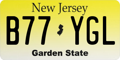 NJ license plate B77YGL
