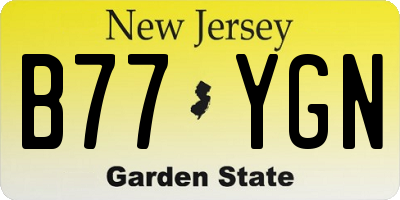 NJ license plate B77YGN
