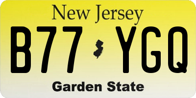 NJ license plate B77YGQ