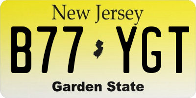NJ license plate B77YGT