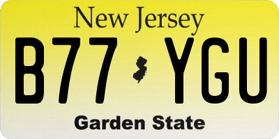 NJ license plate B77YGU