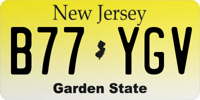 NJ license plate B77YGV