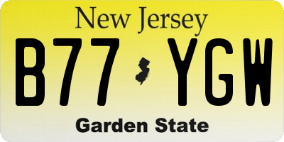 NJ license plate B77YGW