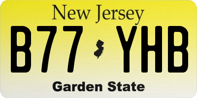 NJ license plate B77YHB