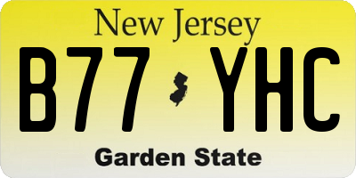 NJ license plate B77YHC