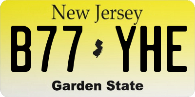 NJ license plate B77YHE