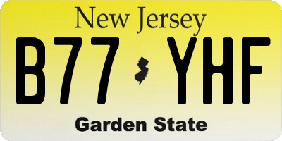 NJ license plate B77YHF