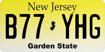 NJ license plate B77YHG