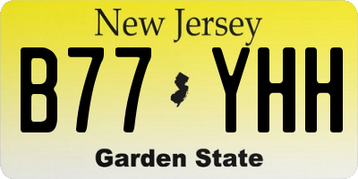 NJ license plate B77YHH
