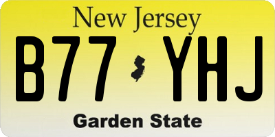 NJ license plate B77YHJ