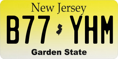 NJ license plate B77YHM