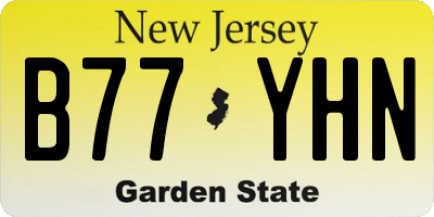 NJ license plate B77YHN