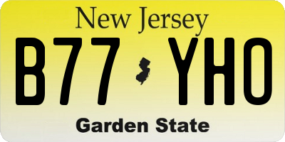 NJ license plate B77YHO
