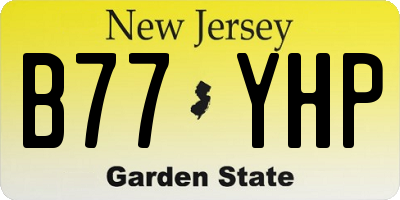 NJ license plate B77YHP