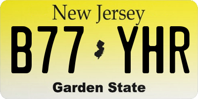 NJ license plate B77YHR