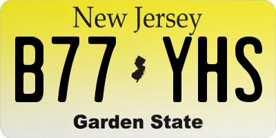 NJ license plate B77YHS
