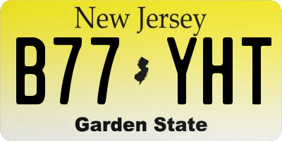NJ license plate B77YHT
