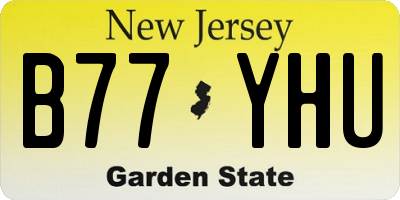 NJ license plate B77YHU