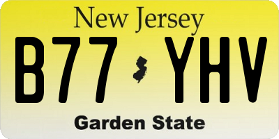 NJ license plate B77YHV