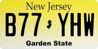 NJ license plate B77YHW