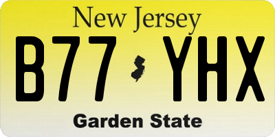 NJ license plate B77YHX