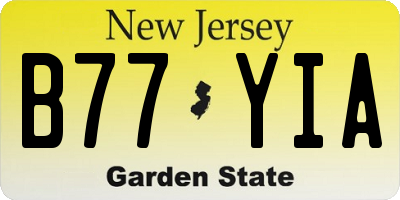 NJ license plate B77YIA