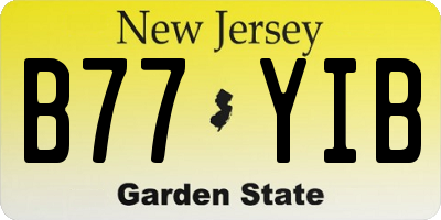 NJ license plate B77YIB