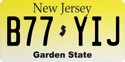 NJ license plate B77YIJ